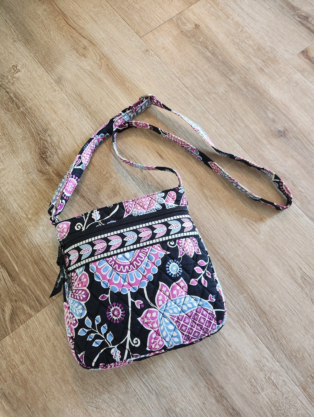 Vera Bradley Alpine Floral Petite Double Zip Hipster Crossbody Purse